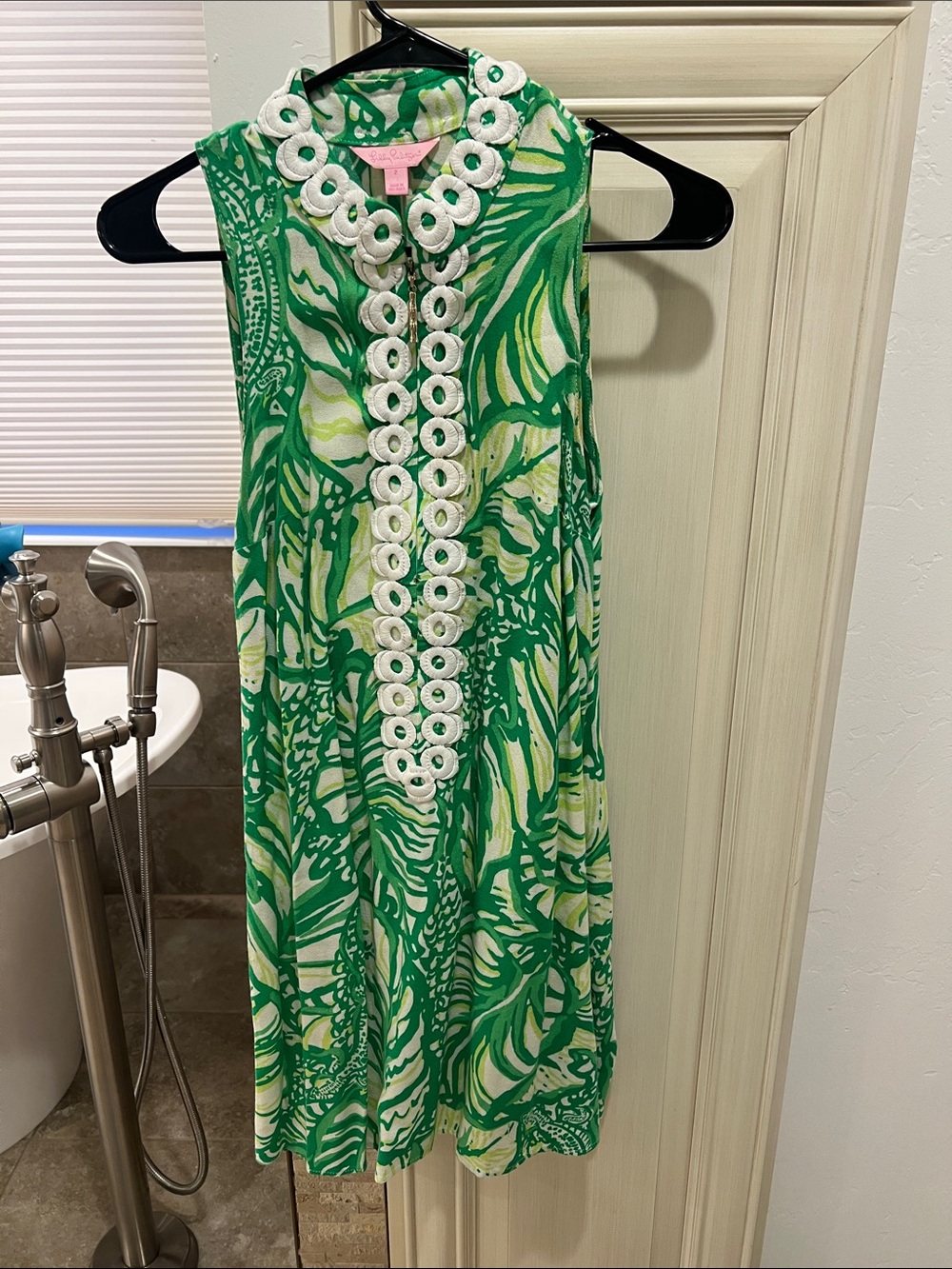 Lilly Pulitzer Green and White Sleeveless Printed Dress